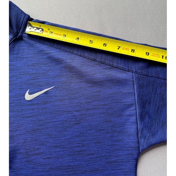 Nike Dri Fit Sweatshirt Women Medium Blue 1/4 Zip Long Sleeve High Neck Running - Picture 10 of 16